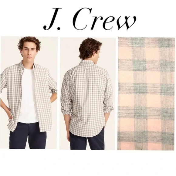 J. Crew Organic Cotton Gingham Shirt - Picture 1 of 7